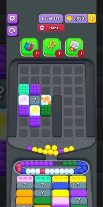 Marble Sort level 257 mid-solve board