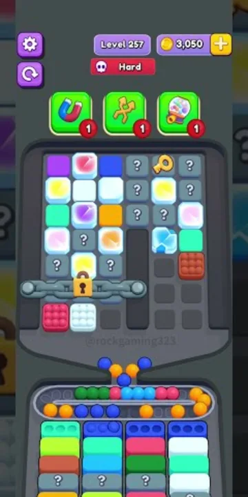 Marble Sort level 257 opening board — The Chained Center