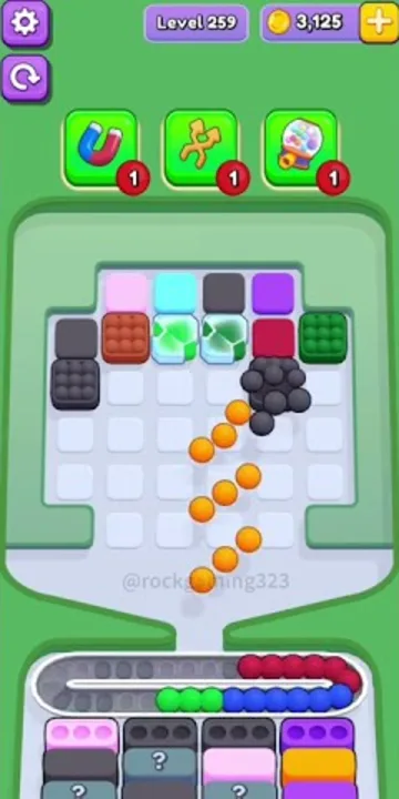 Marble Sort level 259 mid-solve board Marble Sort level 259 mid-solve board