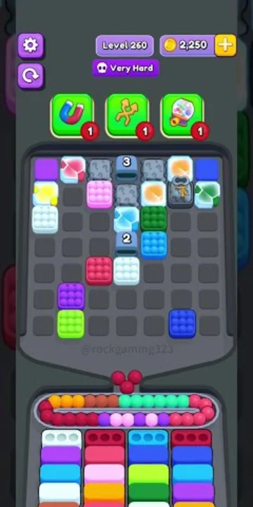 Marble Sort level 260 mid-solve board