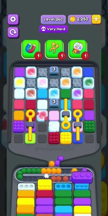 Marble Sort level 260 opening board — The Mystery-Stacked Funnel