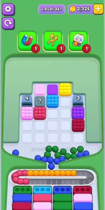 Marble Sort level 261 mid-solve board