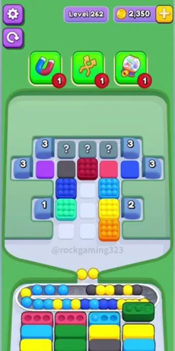 Marble Sort level 262 opening board — The Mystery-Capped Tray