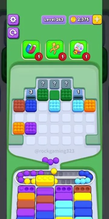 Marble Sort level 263 mid-solve board