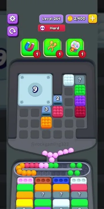 Marble Sort level 264 mid-solve board