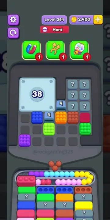 Marble Sort level 264 opening board — The Conveyor-Fed Grid