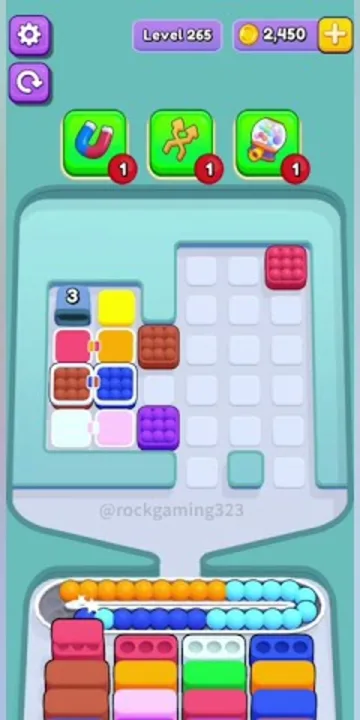 Marble Sort level 265 mid-solve board