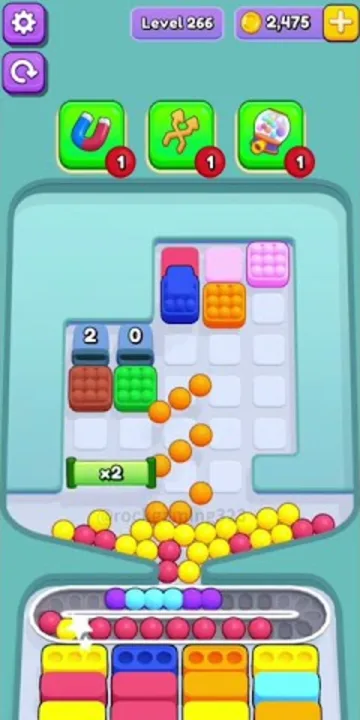 Marble Sort level 266 mid-solve board
