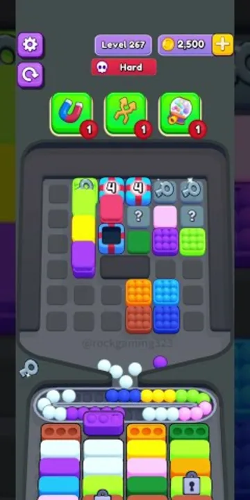 Marble Sort level 267 mid-solve board
