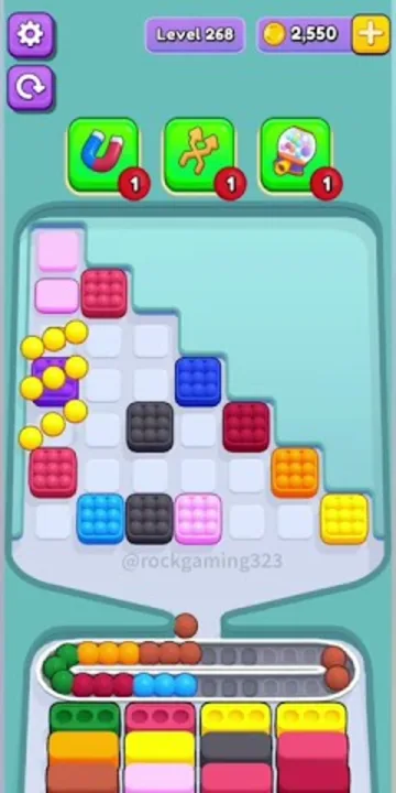 Marble Sort level 268 mid-solve board