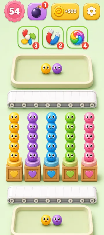 Marble Sort level 27 final board Marble Sort level 27 final board