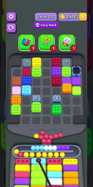 Marble Sort level 270 mid-solve board