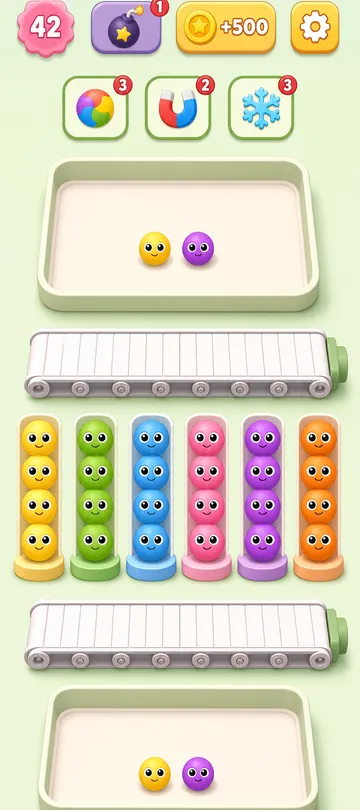 Marble Sort level 28 final board Marble Sort level 28 final board