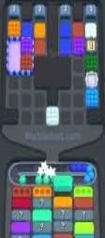 Marble Sort level 280 mid-solve board