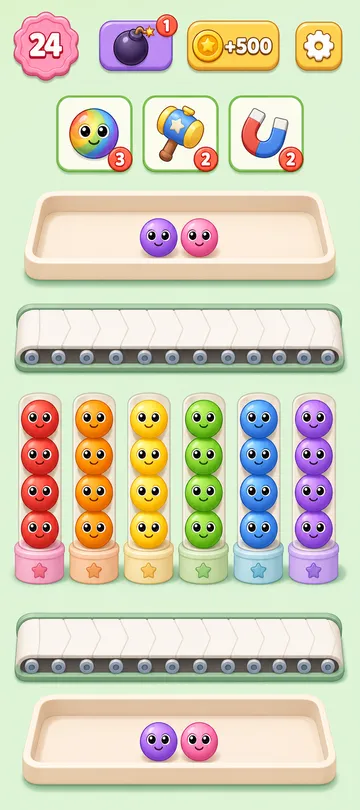 Marble Sort level 29 final board Marble Sort level 29 final board