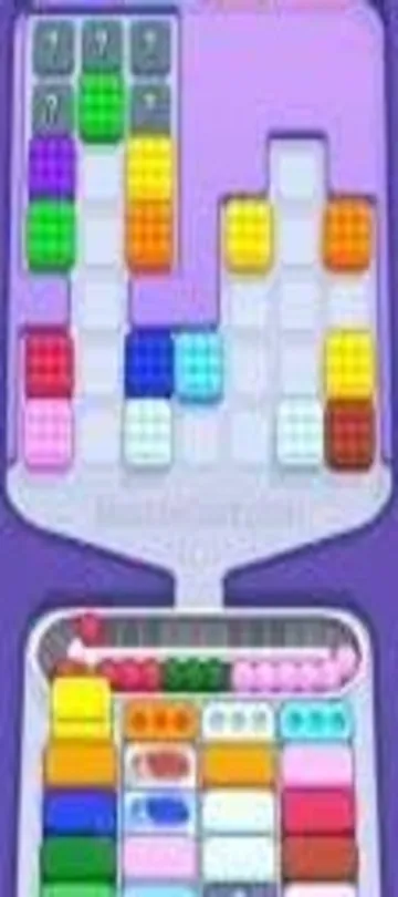 Marble Sort level 293 mid-solve board