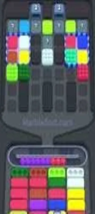 Marble Sort level 297 mid-solve board