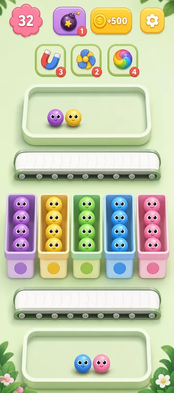 Marble Sort level 30 final board