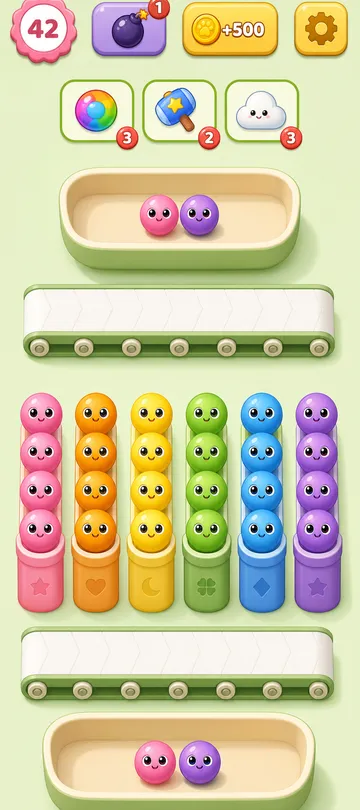 Marble Sort level 31 final board