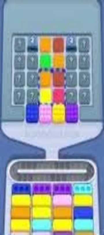 Marble Sort level 312 opening board — Central Tunnel and Ice Block Trap