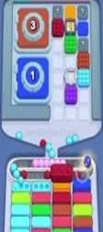 Marble Sort level 313 mid-solve board