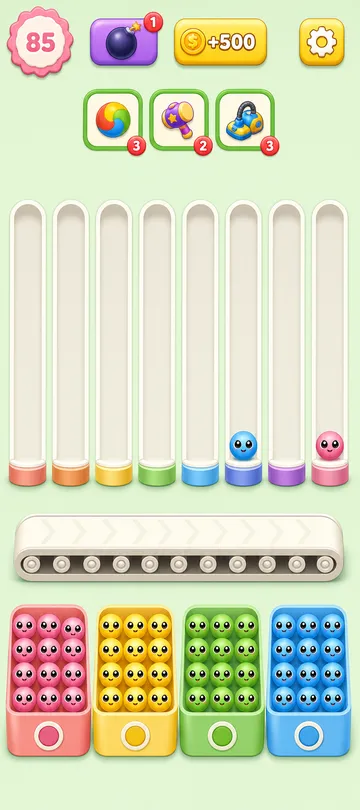 Marble Sort level 32 final board Marble Sort level 32 final board