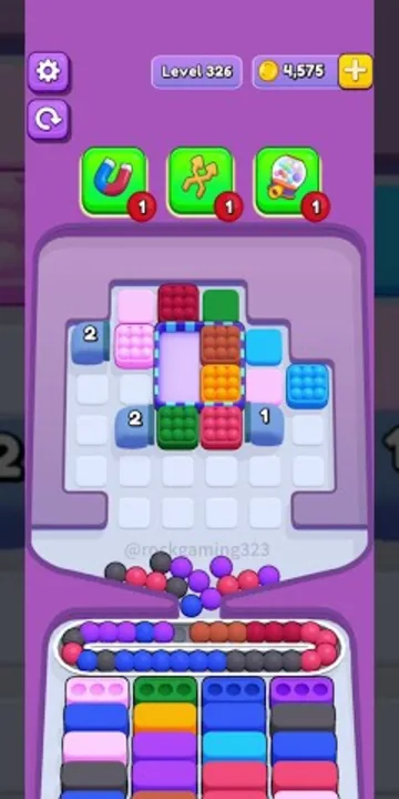 Marble Sort level 326 mid-solve board