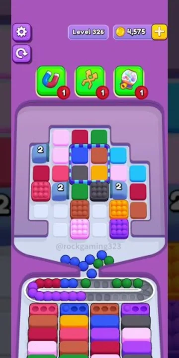 Marble Sort level 326 opening board — The Studded Crate Seal