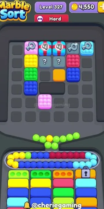 Marble Sort level 327 mid-solve board
