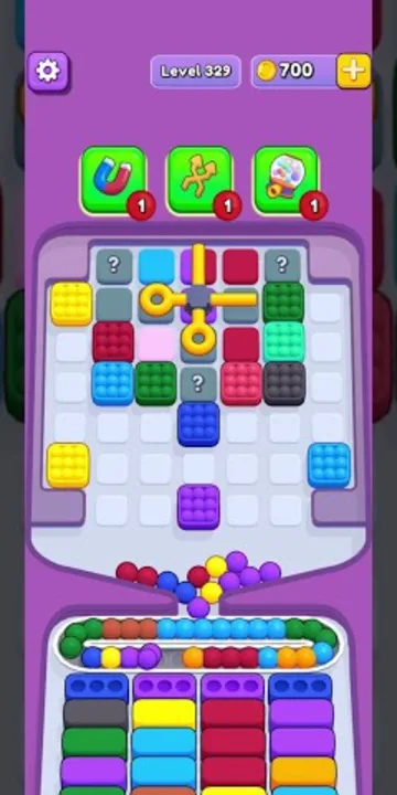 Marble Sort level 329 mid-solve board