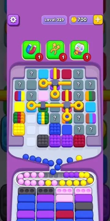 Marble Sort level 329 opening board — The Mystery-Tiled Funnel Tray