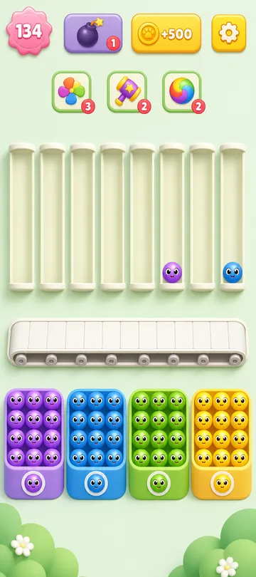 Marble Sort level 33 final board Marble Sort level 33 final board