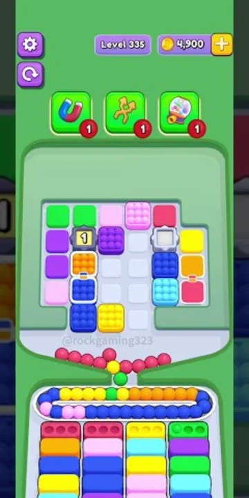 Marble Sort level 335 mid-solve board
