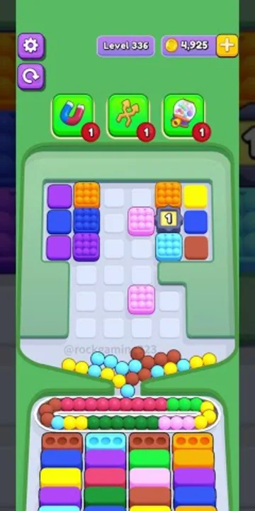 Marble Sort level 336 mid-solve board