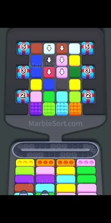 Marble Sort level 337 opening board — The Locked Rails