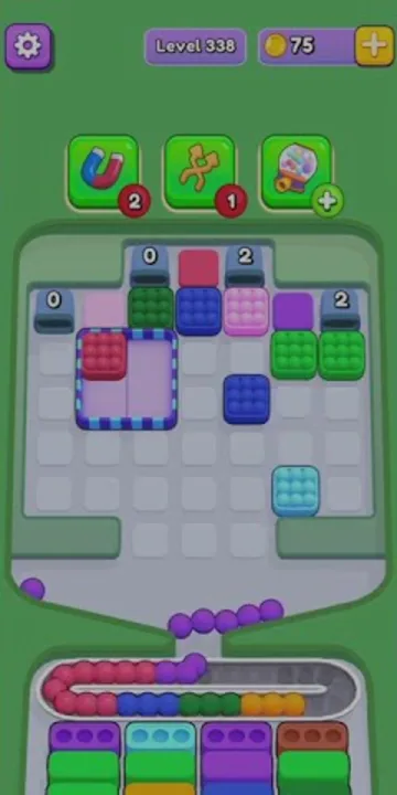 Marble Sort level 338 mid-solve board