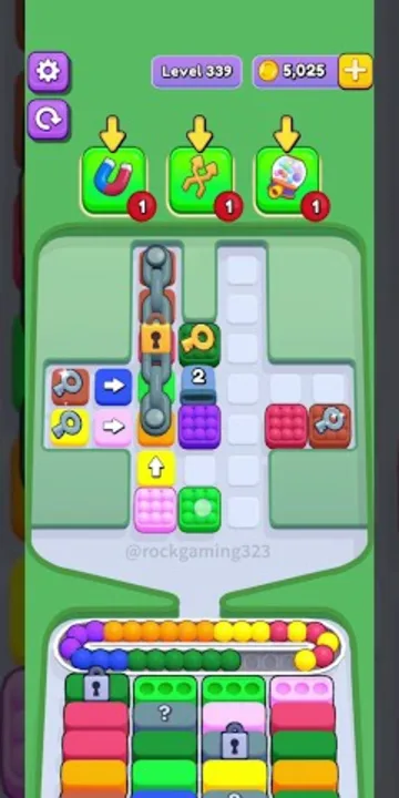 Marble Sort level 339 mid-solve board