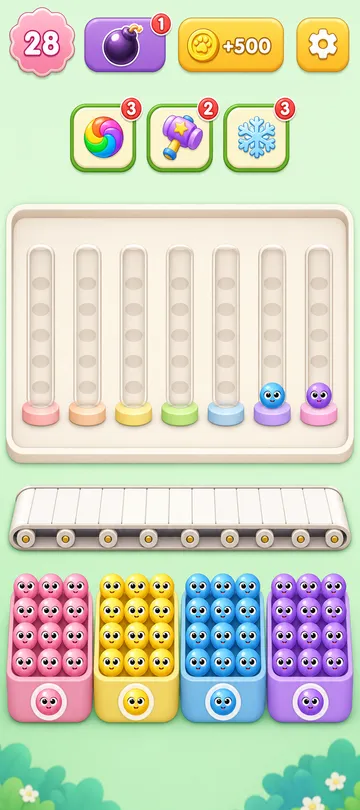 Marble Sort level 34 final board Marble Sort level 34 final board