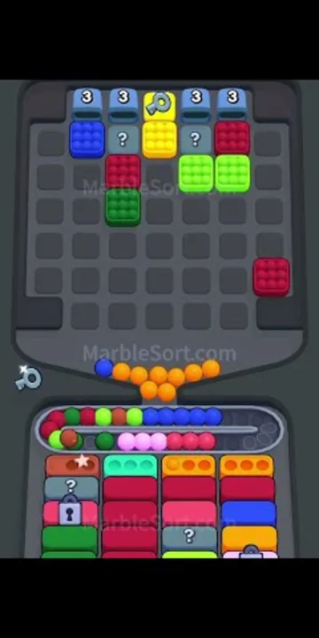 Marble Sort level 340 mid-solve board