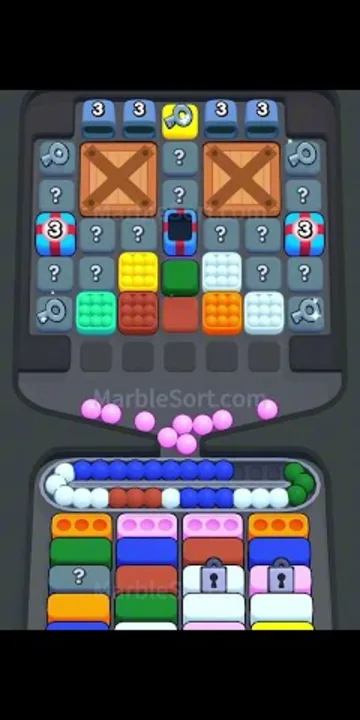Marble Sort level 340 opening board — The Numbered-Tile Grid