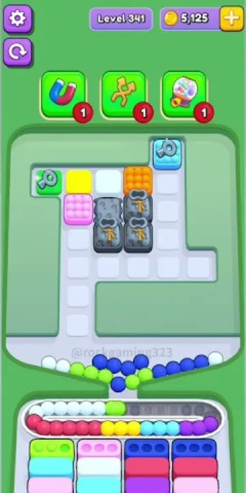 Marble Sort level 341 mid-solve board