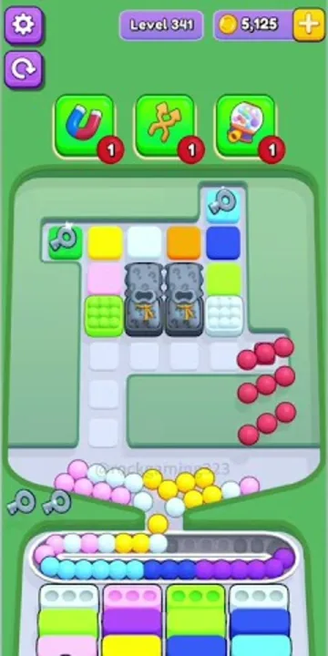 Marble Sort level 341 opening board — The Locked-Center Grid
