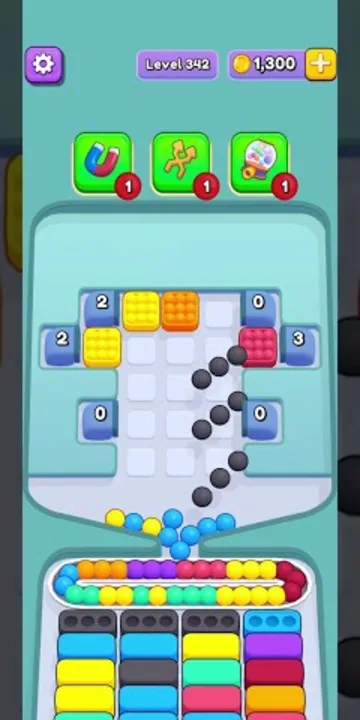 Marble Sort level 342 mid-solve board