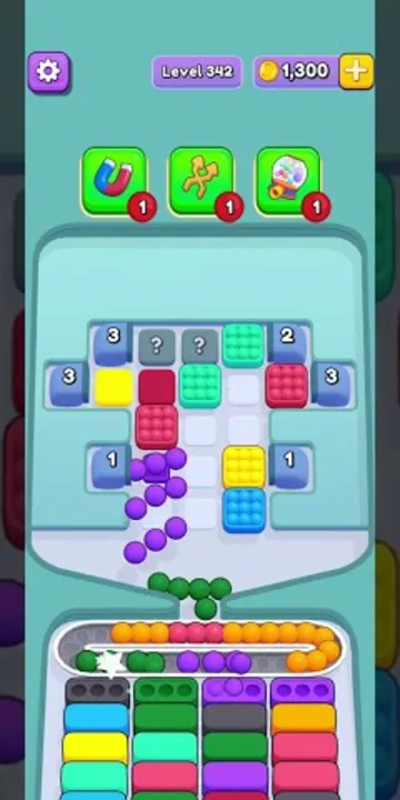 Marble Sort level 342 opening board — The Mystery-Capped Tray