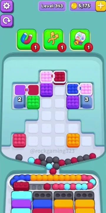 Marble Sort level 343 mid-solve board
