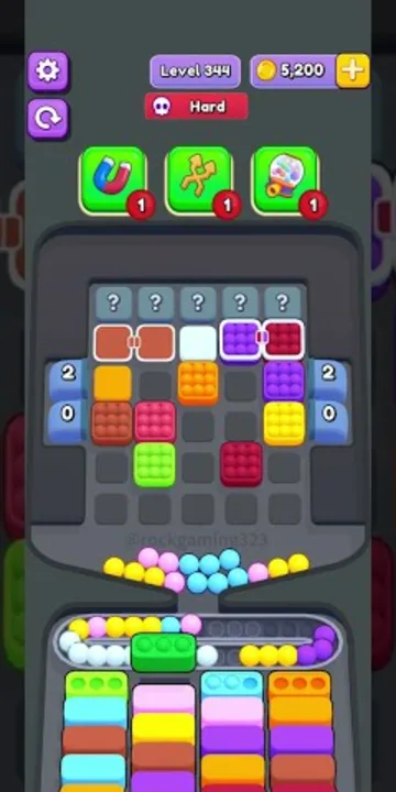 Marble Sort level 344 mid-solve board