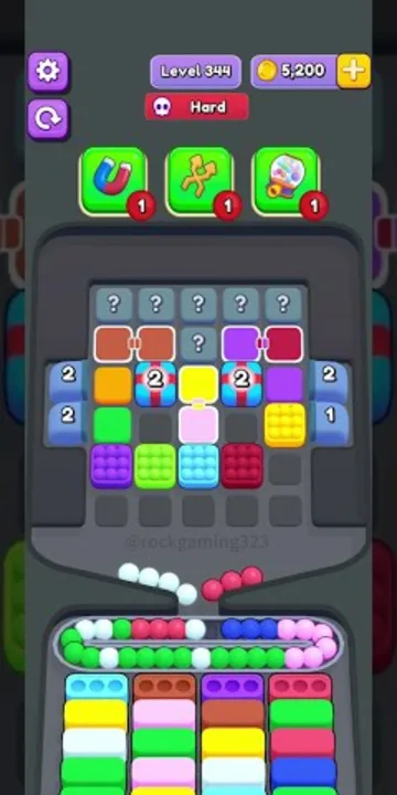 Marble Sort level 344 opening board — The Mystery-Capped Grid
