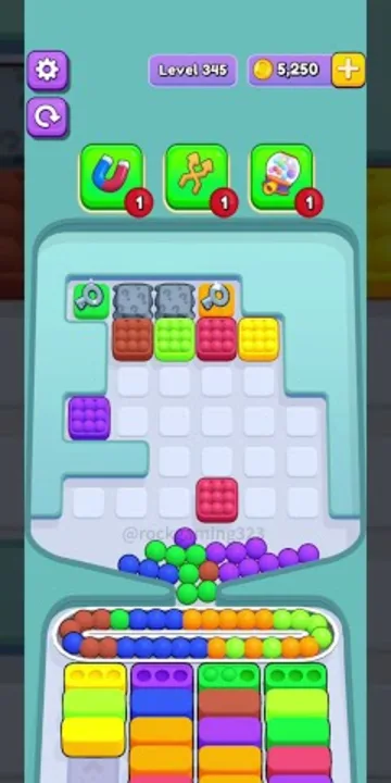 Marble Sort level 345 mid-solve board