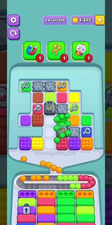 Marble Sort level 345 opening board — The Mystery-Capped Tray