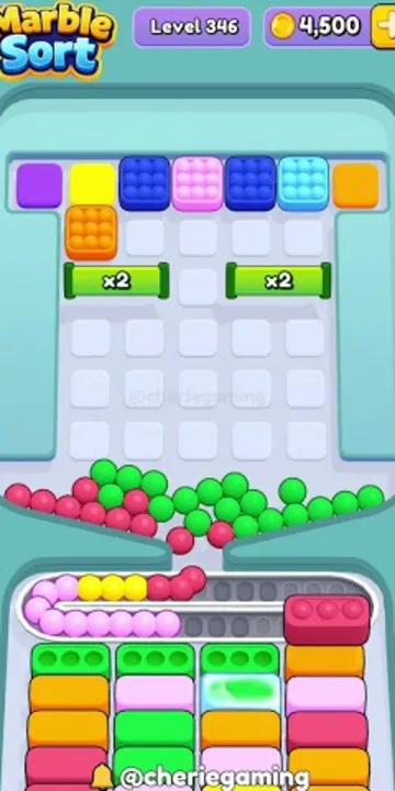 Marble Sort level 346 mid-solve board